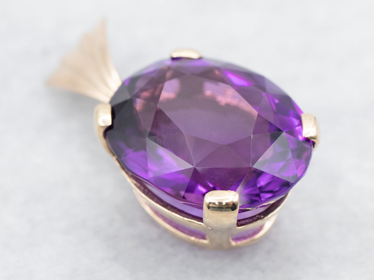 Large Amethyst Solitaire Pendant