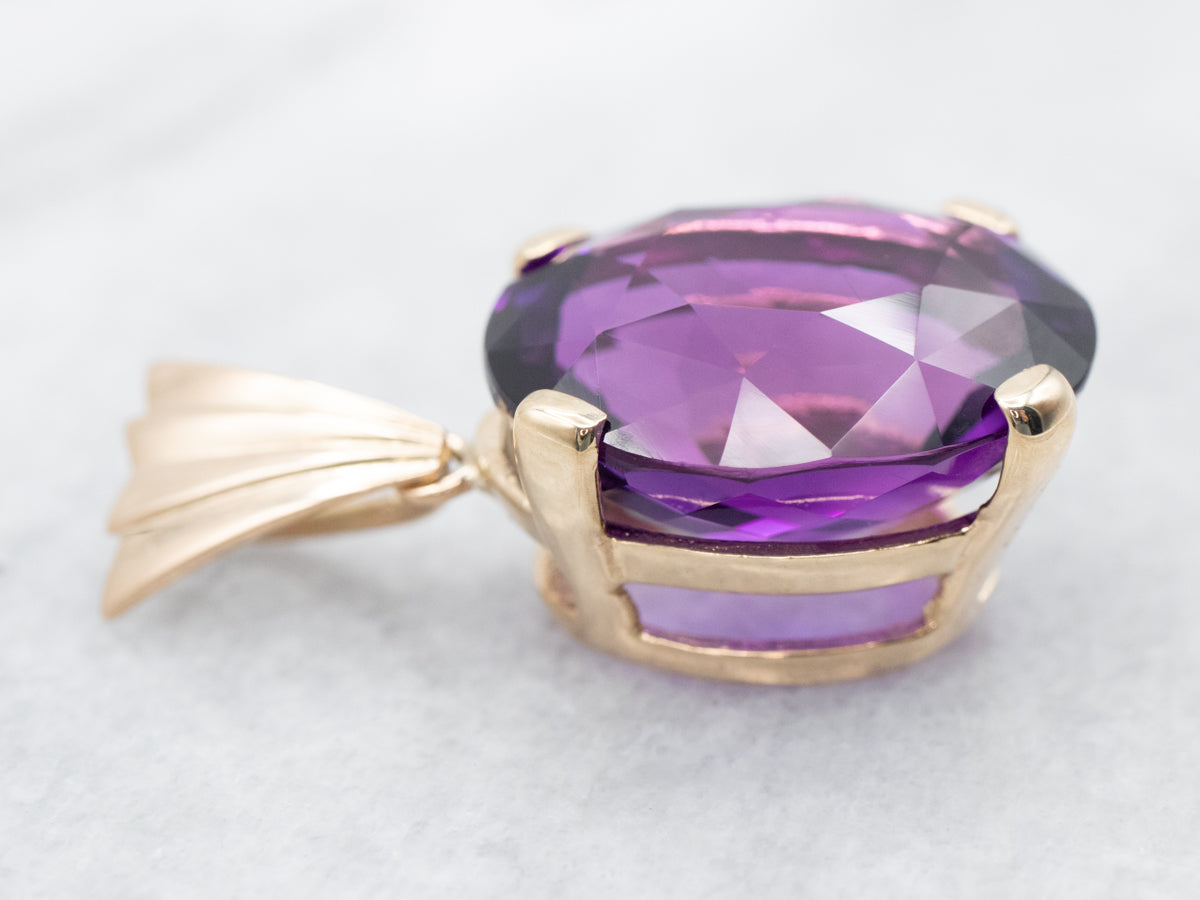 Large Amethyst Solitaire Pendant