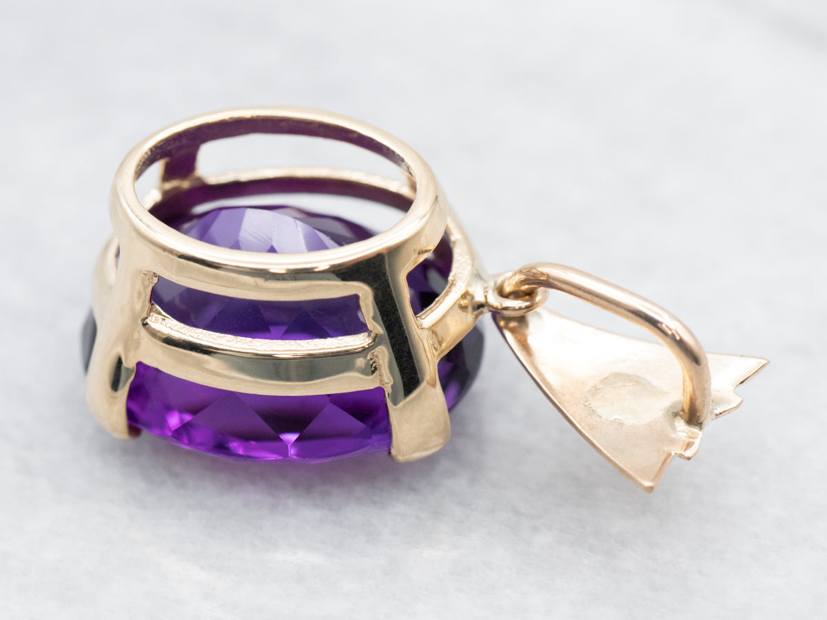 Large Amethyst Solitaire Pendant
