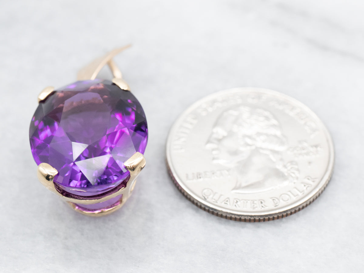Large Amethyst Solitaire Pendant