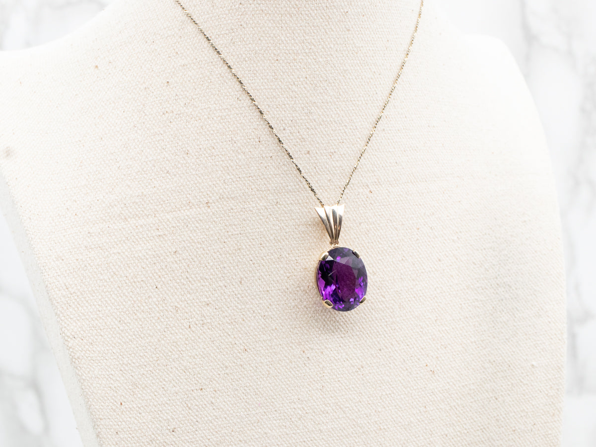Large Amethyst Solitaire Pendant