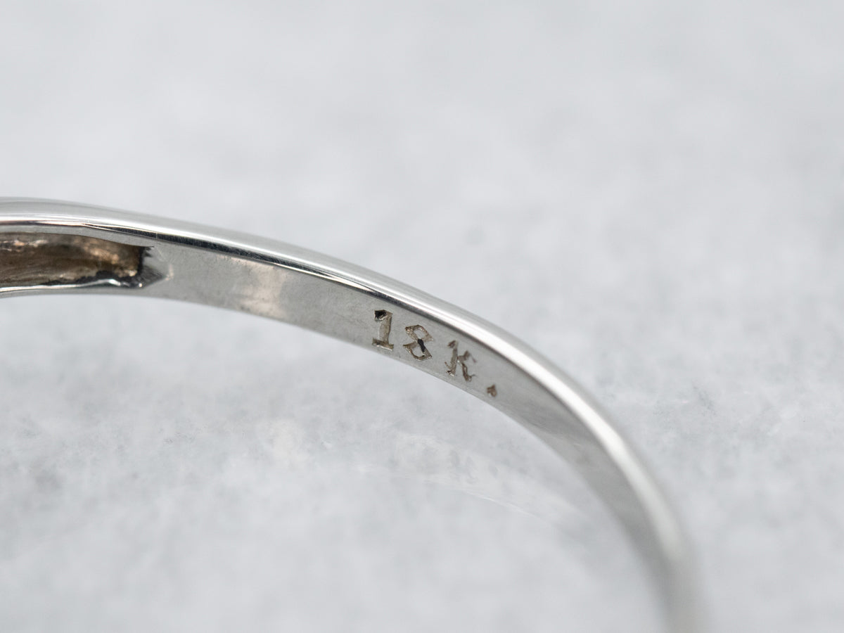 Art Deco Three Stone Diamond Engagement Ring