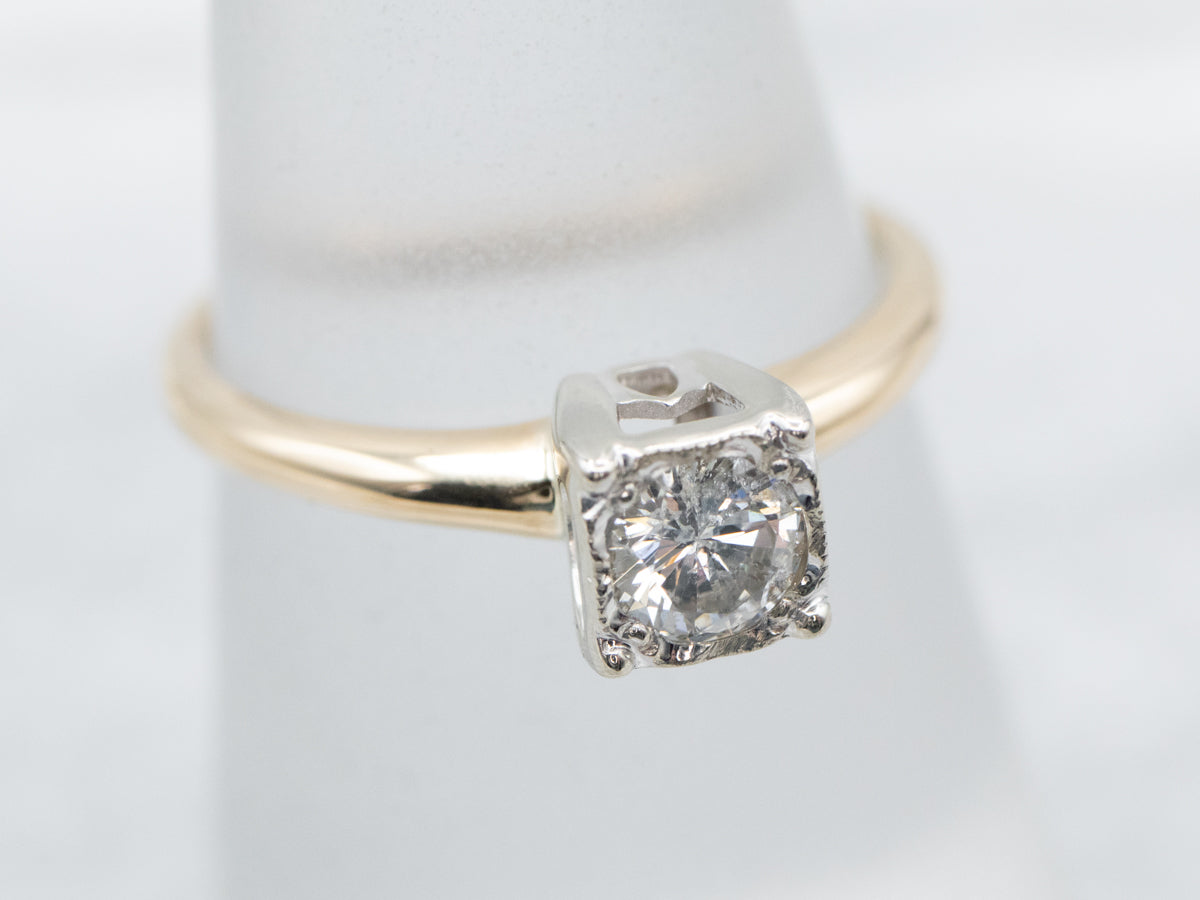 Vintage Diamond Solitaire Engagement Ring