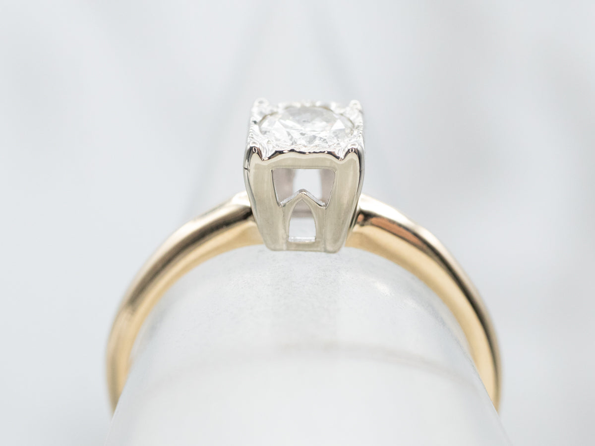 Vintage Diamond Solitaire Engagement Ring