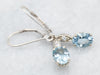 Oval Cut Aquamarine and Diamond Drop Earrings