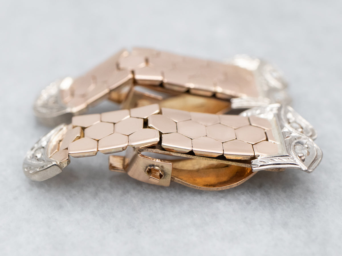 Diamond Honeycomb Link Drop Earrings