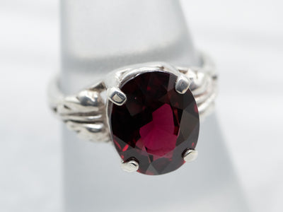 Sterling Silver Pyrope Garnet Solitaire Ring