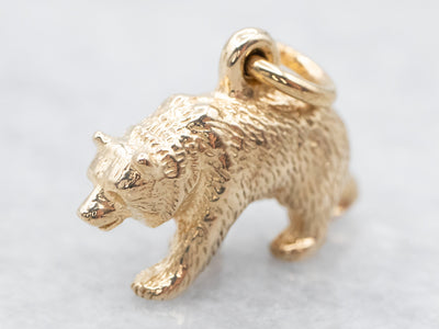 Textured Grizzly Bear Charm