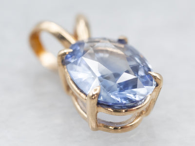 Periwinkle Sapphire Oval Solitaire Pendant