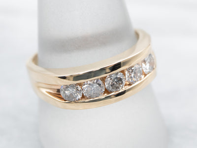 Diamond Encrusted Channel Set Engagement Band
