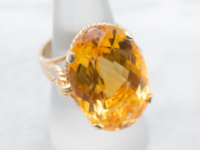 Rope Detail Citrine Cocktail Ring