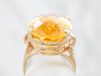 Rope Detail Citrine Cocktail Ring