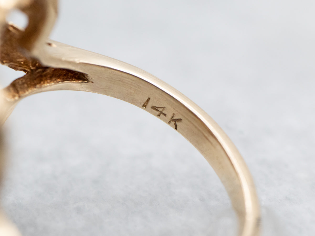 Vintage Pearl Encrusted Heart Halo Ring