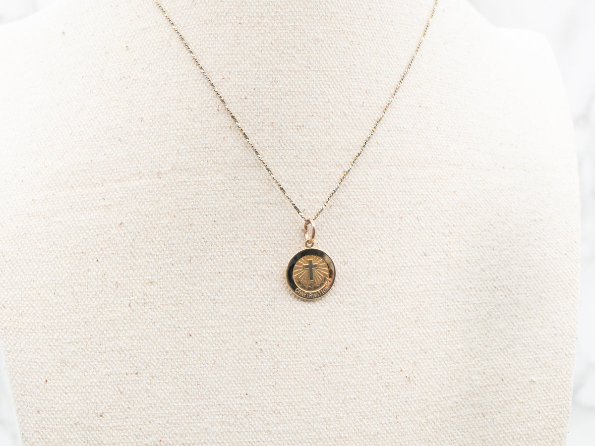 Vintage Confirmation Medal Pendant