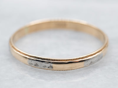Forget-Me-Not Mixed Metal Pattern Band