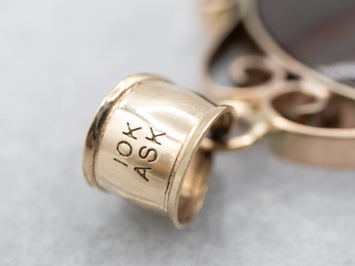 Yellow Gold Mookaite Jasper Pendant