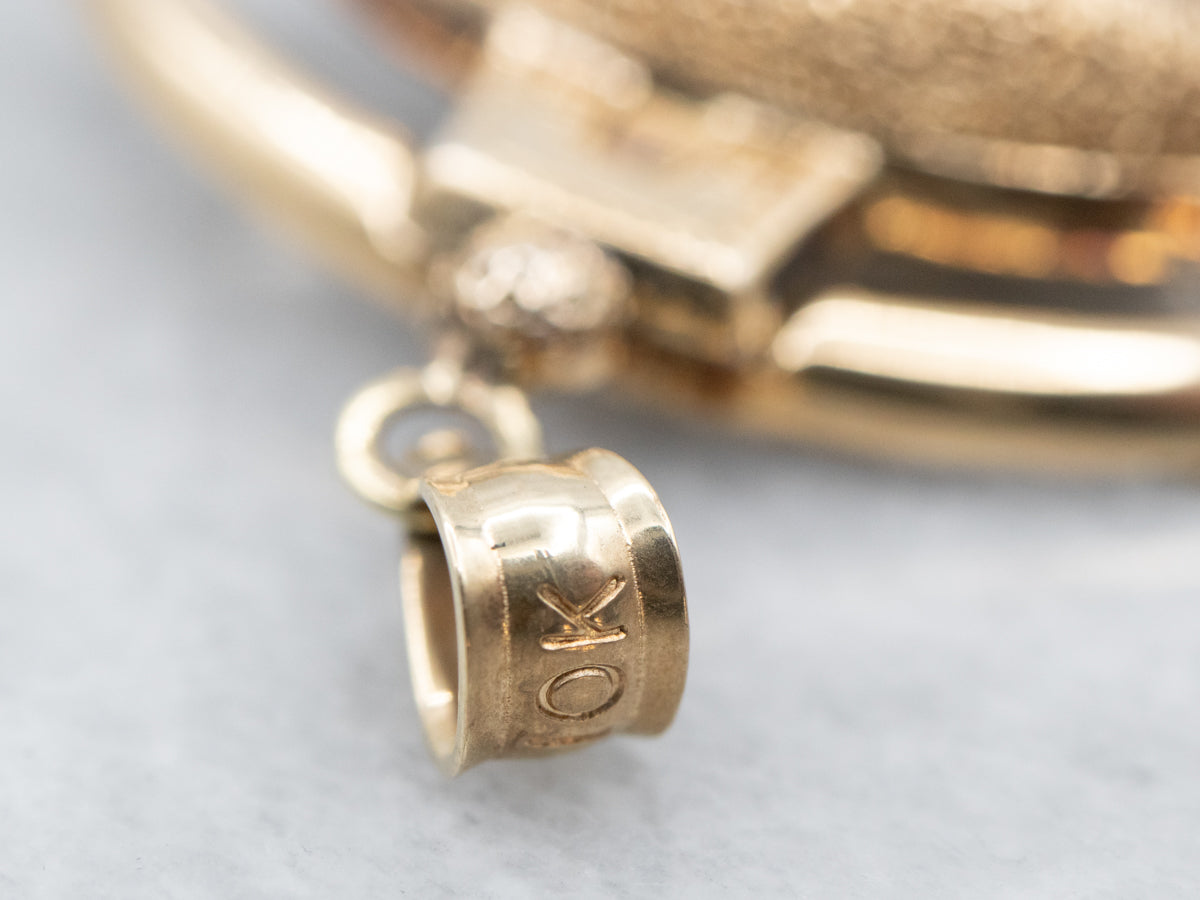 Victorian Black Enamel and Gold Pendant