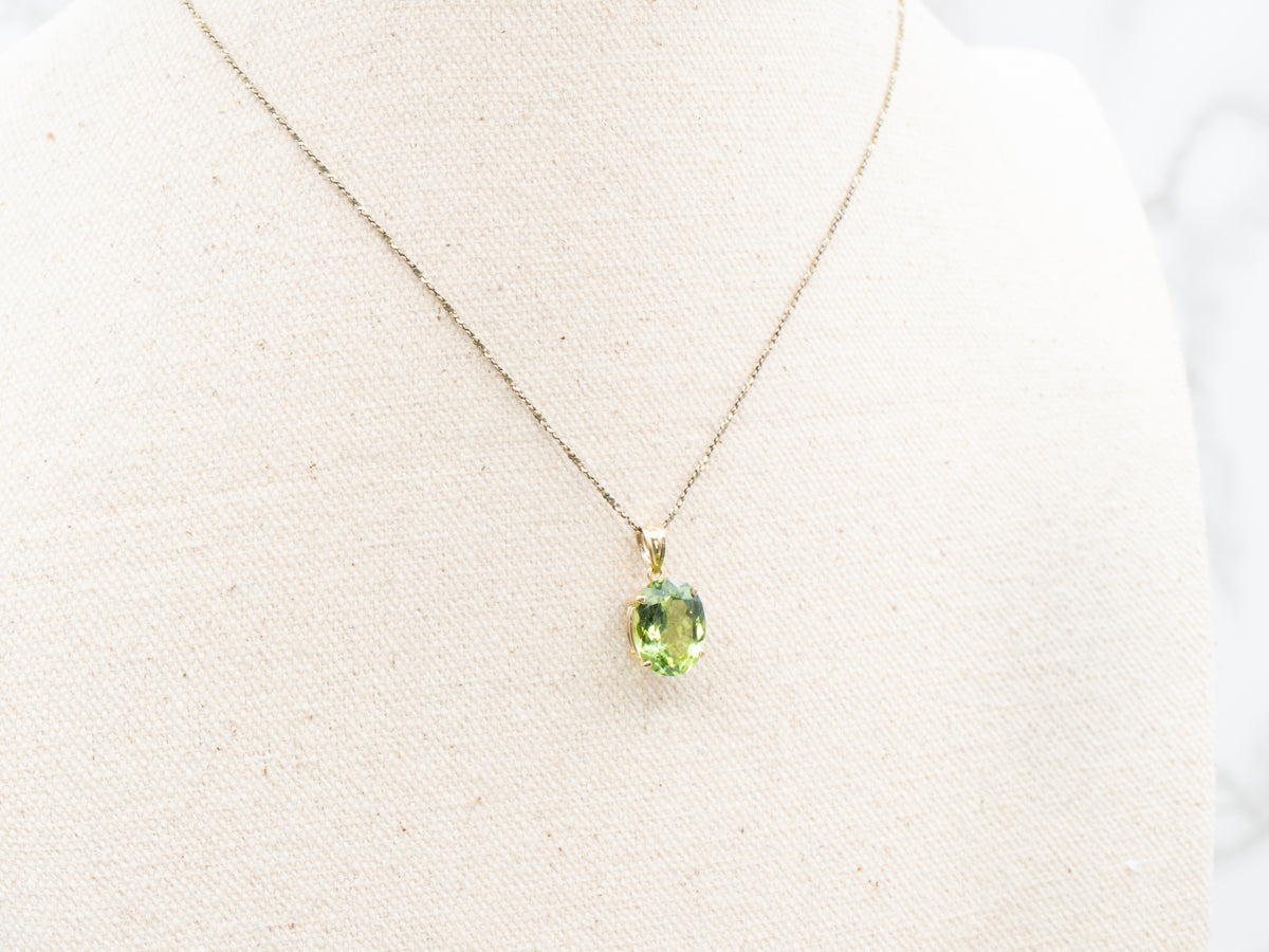 Colgante Solitario Turmalina Verde