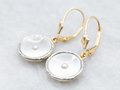 Mother of Pearl Cufflink Conversion Drop Earring