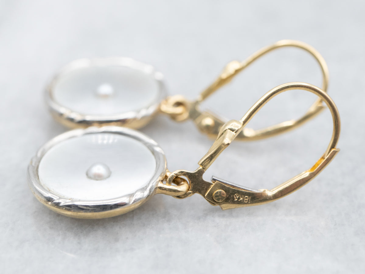 Mother of Pearl Cufflink Conversion Drop Earring