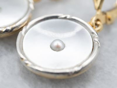 Mother of Pearl Cufflink Conversion Drop Earring