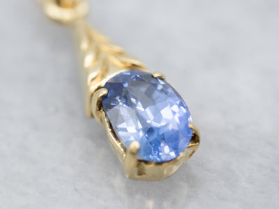 Gold Sapphire Drop Pendant