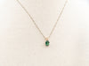 Simple Green Tourmaline Solitaire Pendant in Yellow Gold