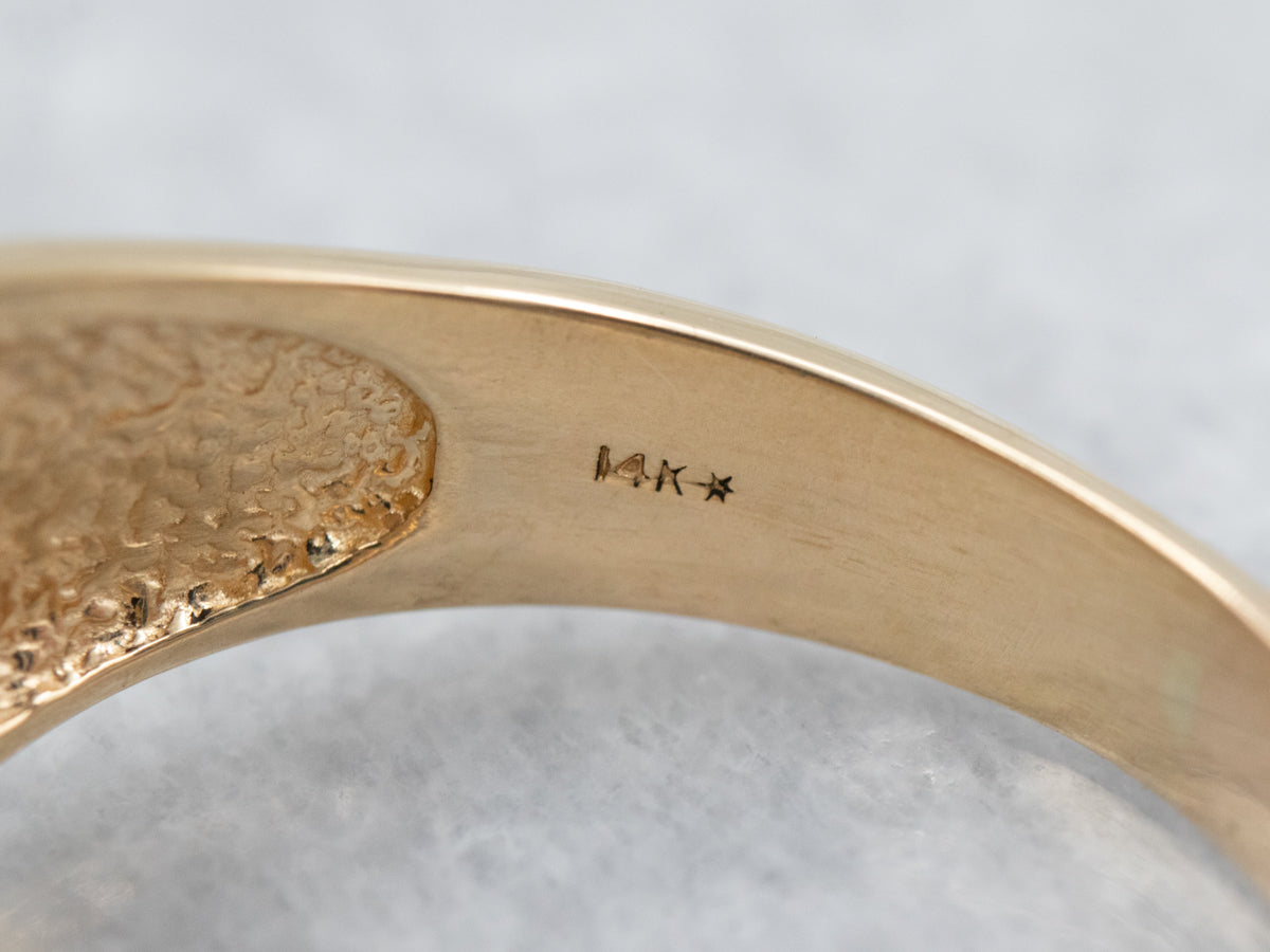 Bold East-West Oval Top Signet Ring