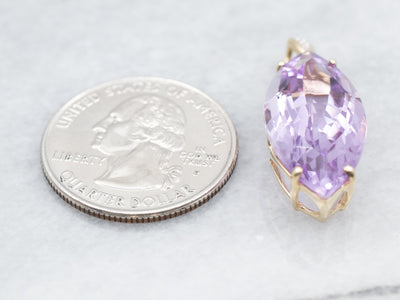 Amethyst Marquise and Diamond Pendant