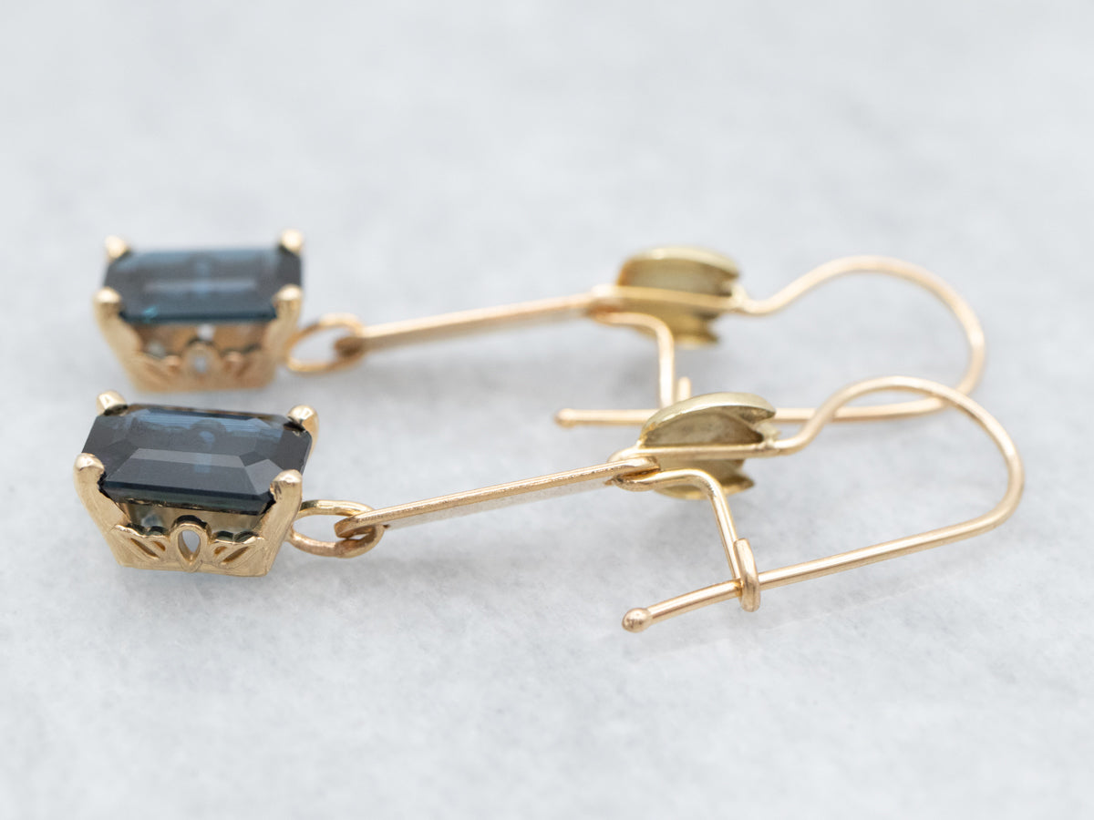 Botanical Blue Sapphire Drop Earrings