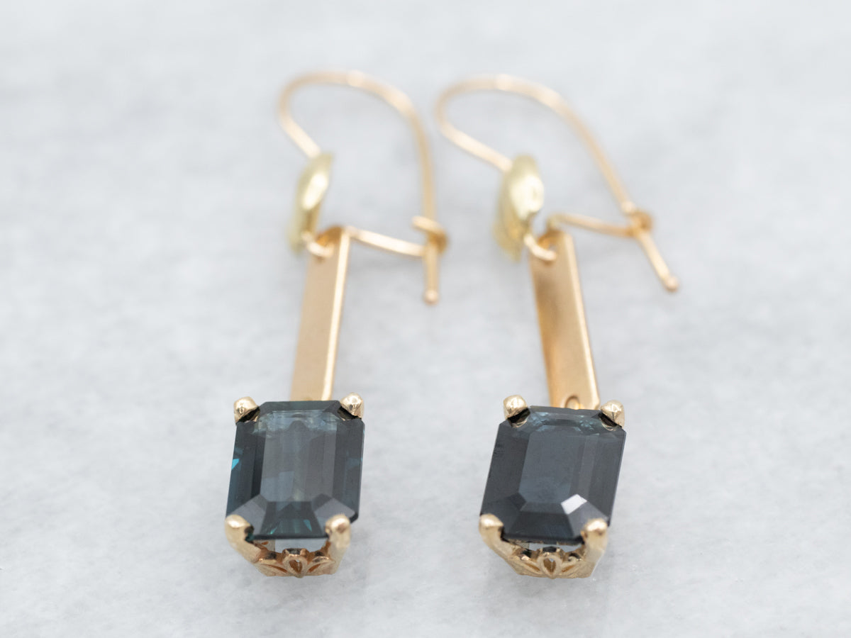 Botanical Blue Sapphire Drop Earrings