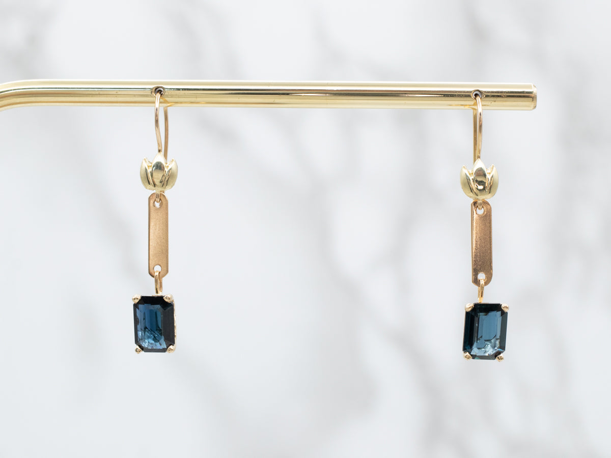 Botanical Blue Sapphire Drop Earrings
