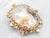 Scrolling Gold Agate and Pearl Brooch or Pendant