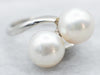 Simple and Timeless Pearl Bypass Ring