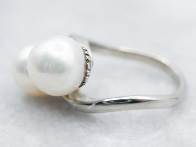 Simple and Timeless Pearl Bypass Ring