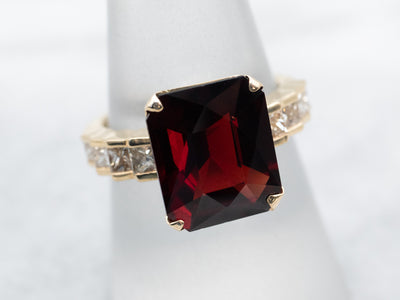 Vintage Garnet and Diamond Ring