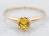 Simple Yellow Sapphire Solitaire Ring