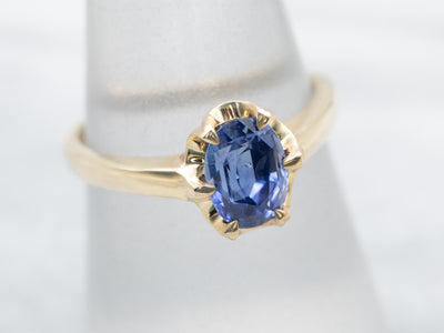 Brilliant Blue Sapphire Solitaire Ring