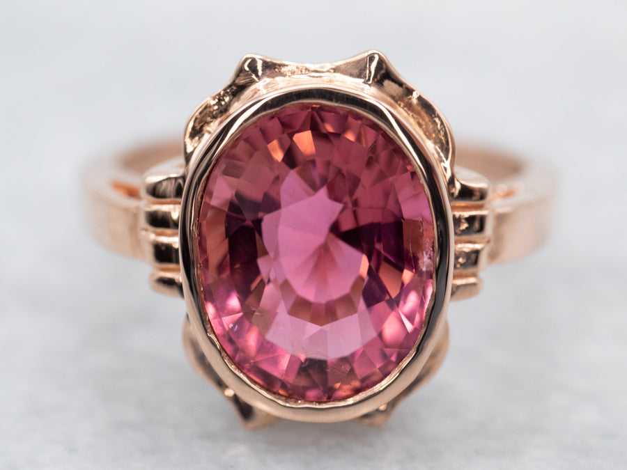 14K Rose Gold Peggy Pink Tourmaline Solitaire Ring
