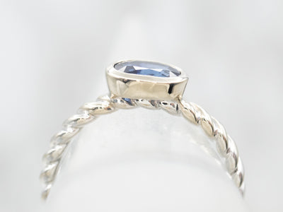 Modern East-West Sapphire Solitaire Engagement Ring