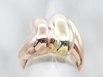 Modernist Two Tone Gold Statement Ring