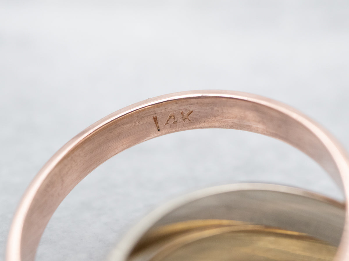 Tri Color Gold Rolling Band