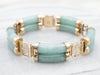 Asian Gold Symbol Jade Link Bracelet