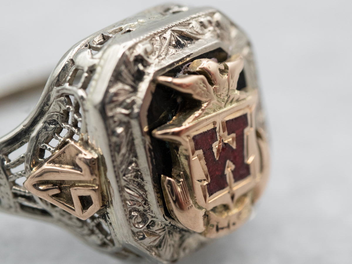 Two Toned Vintage 'W' Monogram Class Signet Ring