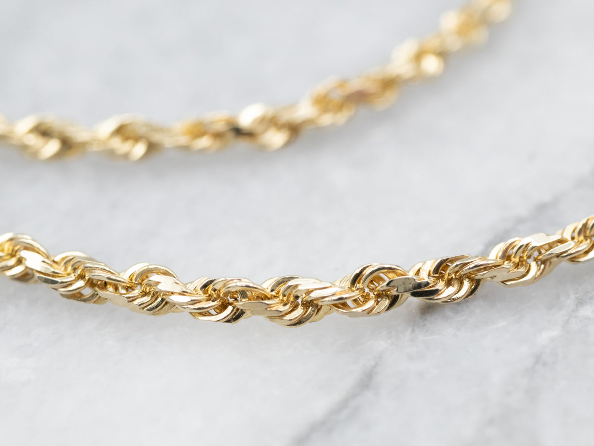 Spectacular Yellow Gold Rope Twist Chain