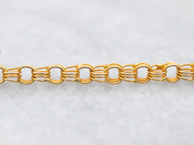 Antique Triple Rolo Link 18-Karat Gold Chain