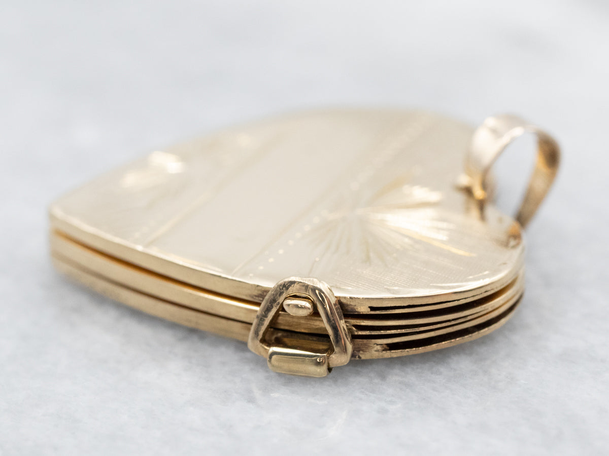 Vintage Engraved Gold Heart Locket