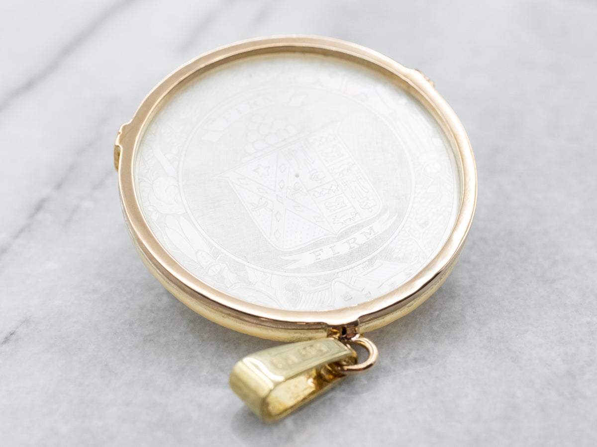 Carved Mother of Pearl Asian Pendant