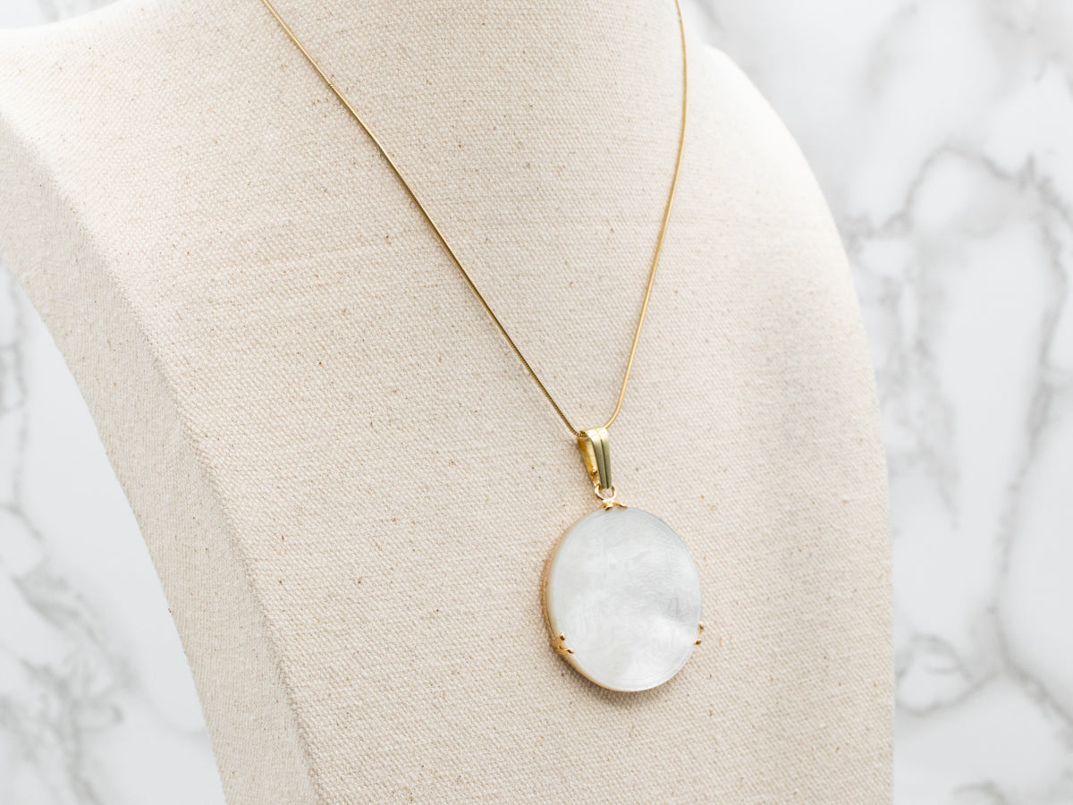 Carved Mother of Pearl Asian Pendant