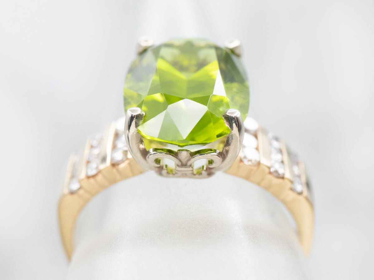 Bold Peridot and Diamond Cocktail Ring